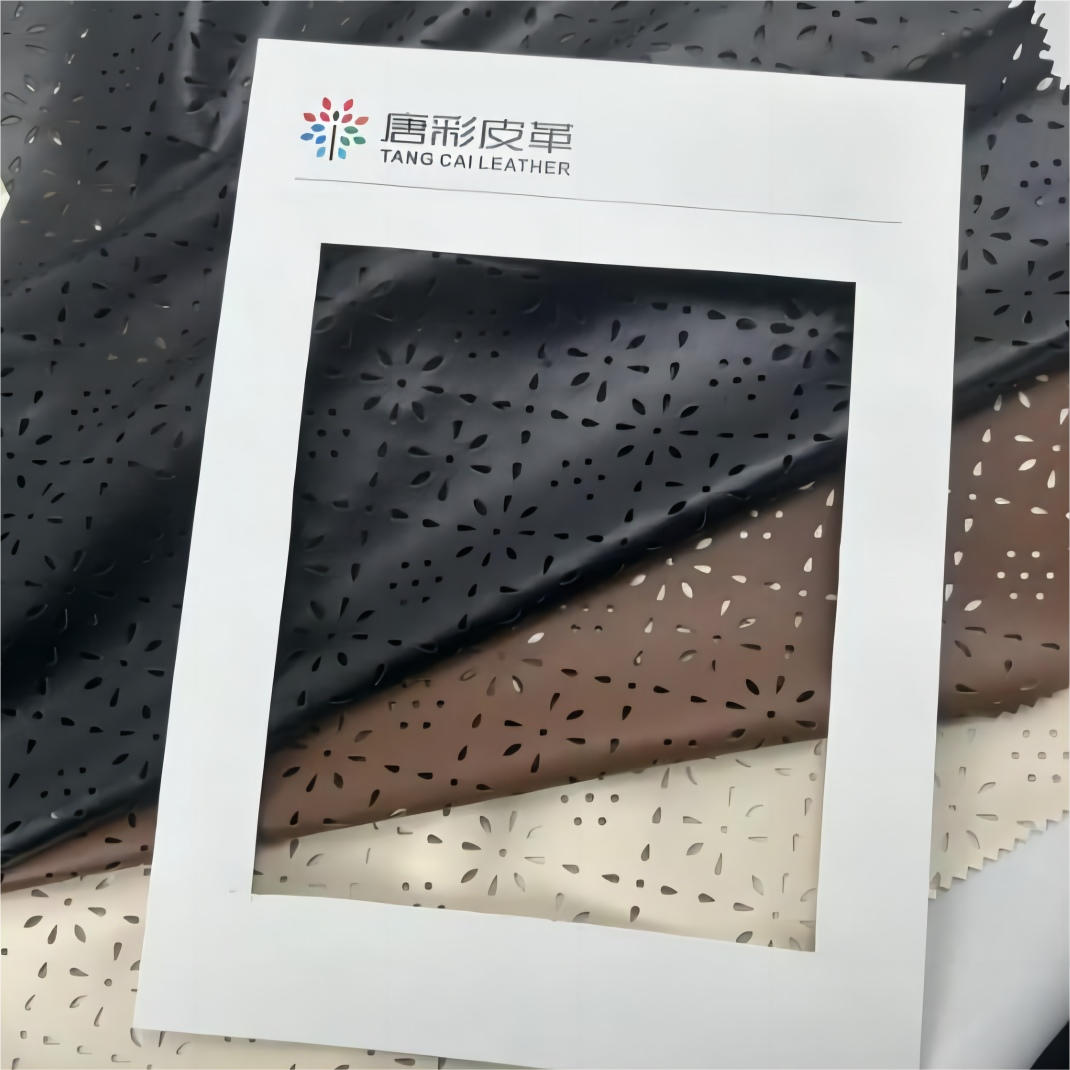Custom Faux Leather Pouched Leather PU Leather Fabric Knitted Backing Stretchable Leather Customizable for Garments Jackets manufacture