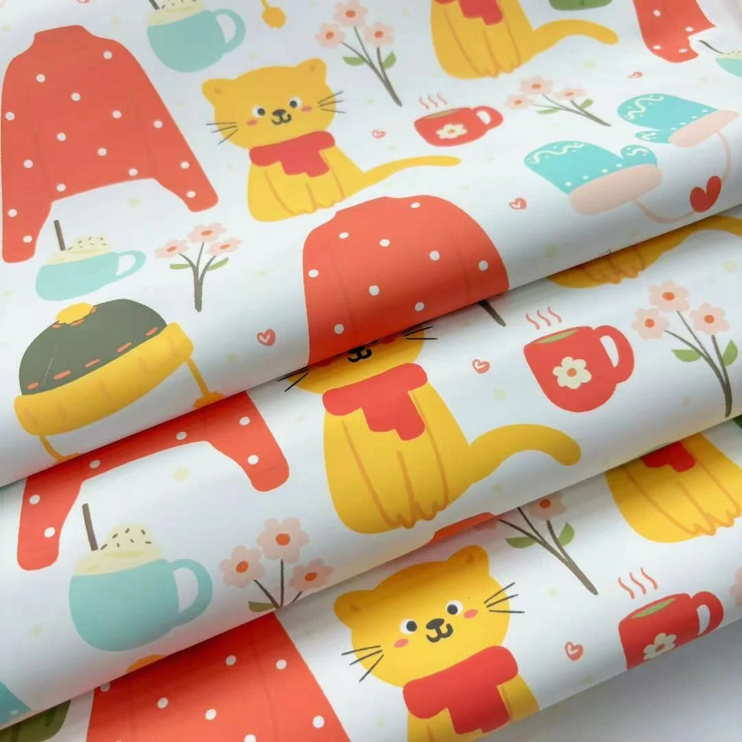 PFAS FREE Custom Print OEKO TEX 100 Waterproof PU Leather for Raincoat Fabric Custom Print Leather Fabric for Children Jacket