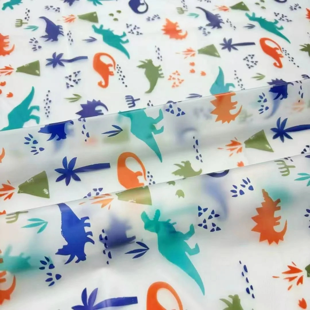Kids Custom Print Waterproof TPU Fabric Raincoat Christmas Festive Oeko-Tex 100 0.2mm Flexible PU Leather Fabric