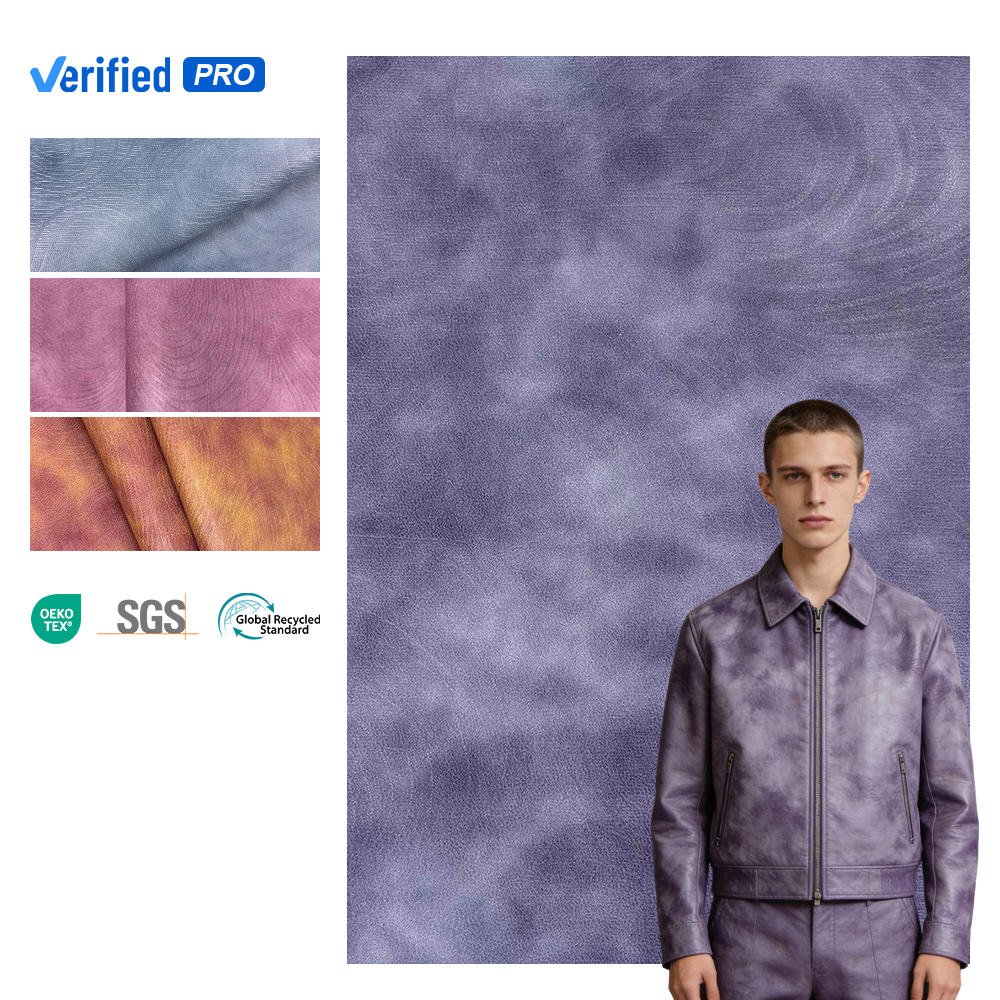 PFAS FREE Soft Synthetic Leather Dual Color PU Leather 85% Rayon 15% Polyester Backing Cloth PU Leather