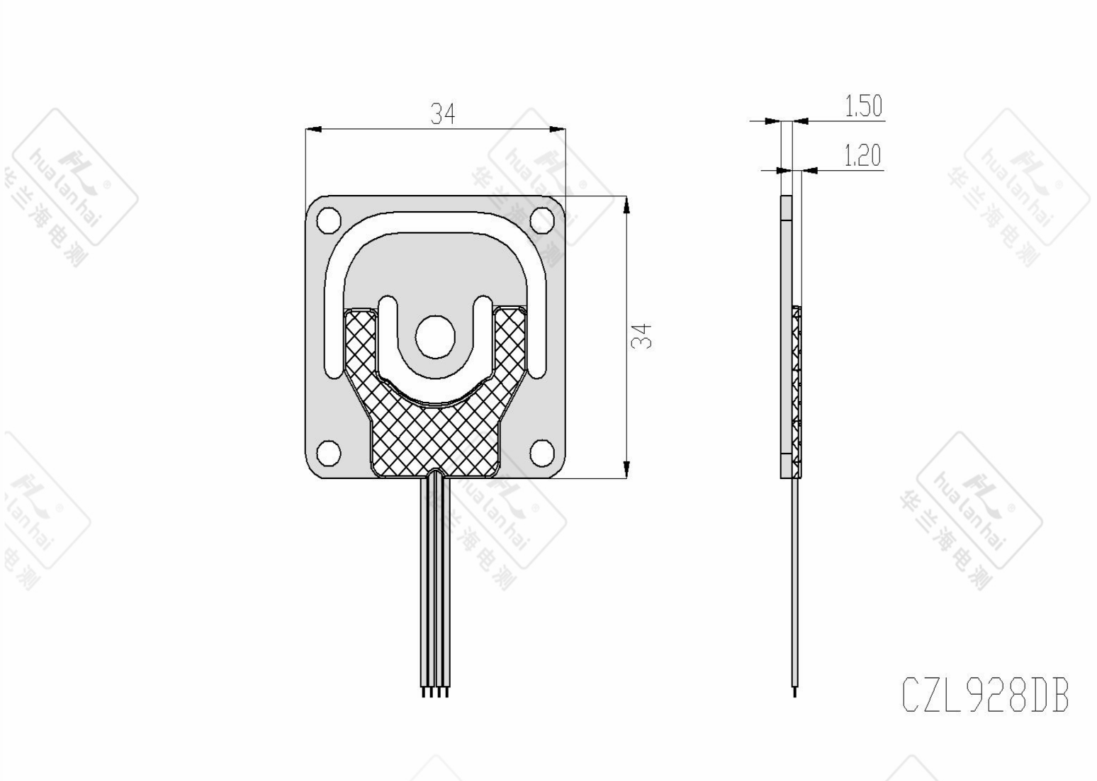 Steel Micro Sensor CZL928DB technical specifications diagram