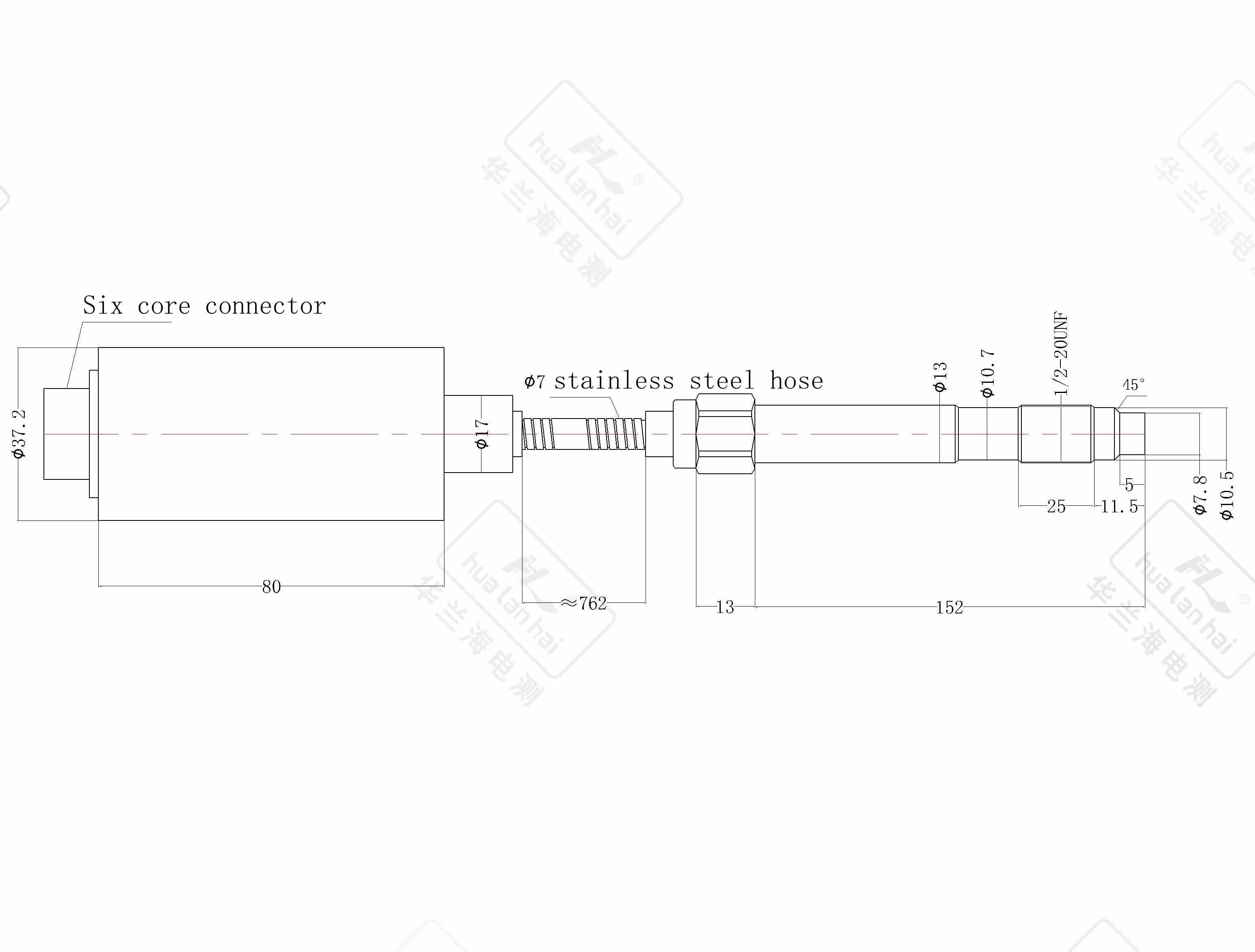 PT123 high temperature melt pressure sensor transmitter structure