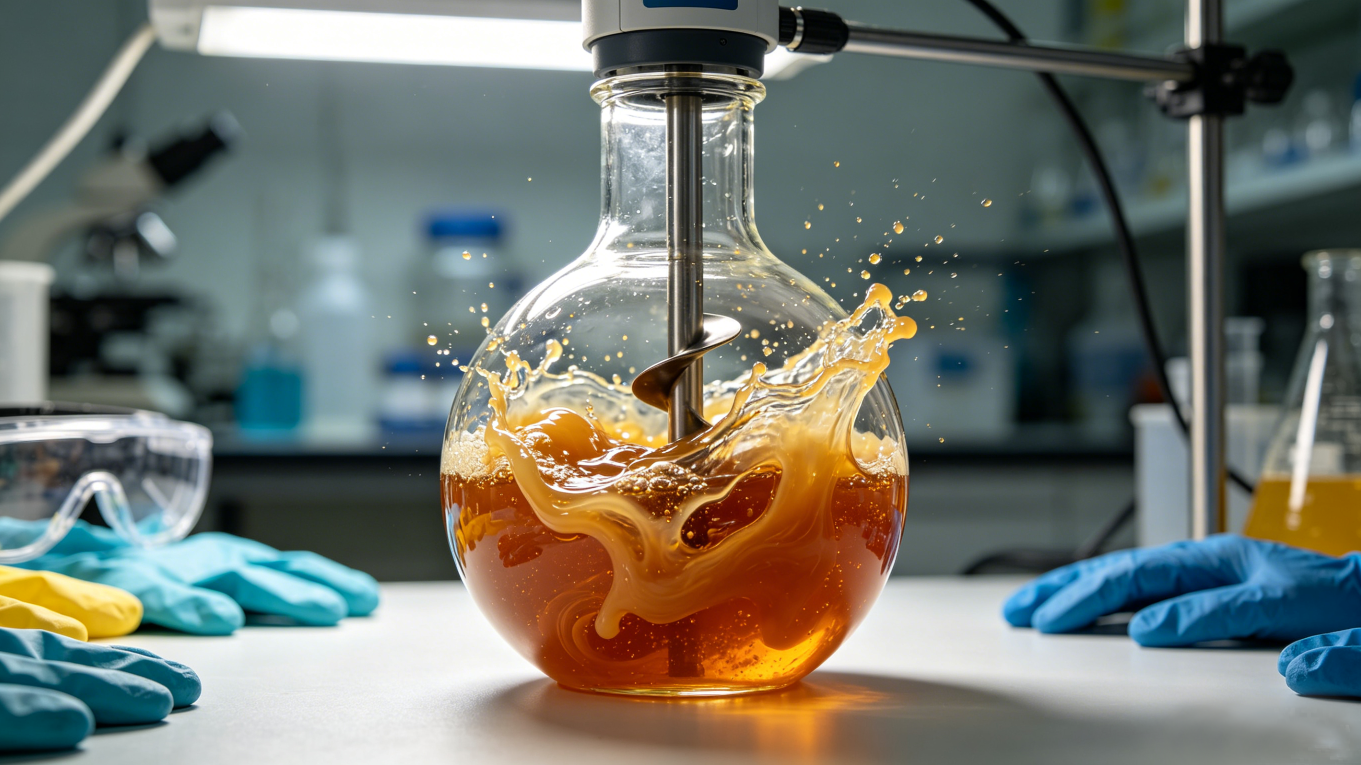 Application Case of Overhead Electric Stirrer for Improving Mixing Efficiency of High-Viscosity Reaction Solutions