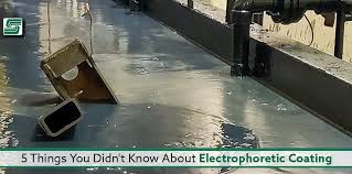 electrophoretic coated metal parts in a modern e coat production line