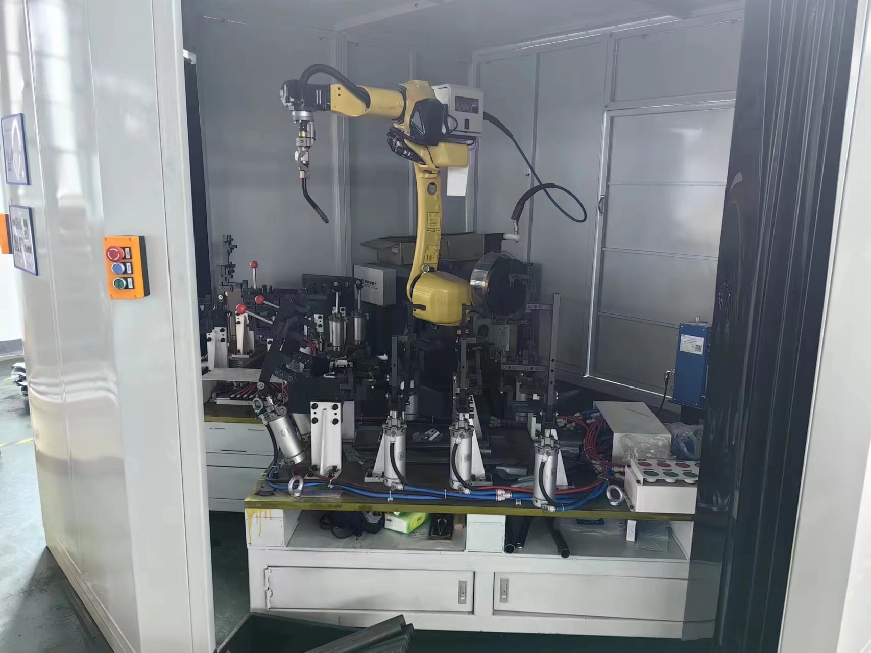 indoor gas shielded welding and outdoor flux core welding
