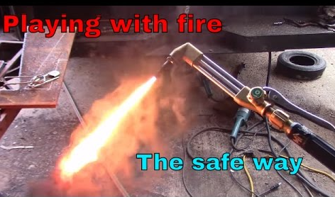 beginner oxy acetylene welding setup with safe torch handling
