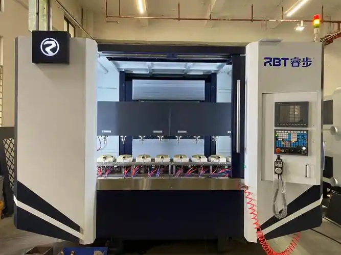 metal cnc machine precision cutting aluminum in an industrial manufacturing environment