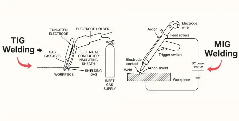 mig and tig welding setups each offer distinct advantages for sheet metal work