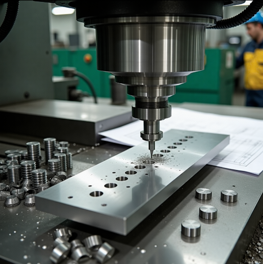 cnc milling machine precision cutting an aluminum prototype part in a modern manufacturing facility