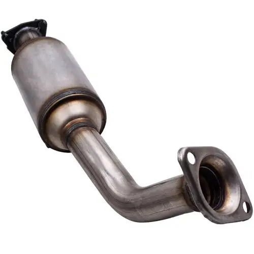 cutaway view of a catalytic converter showing the shell and honeycomb core