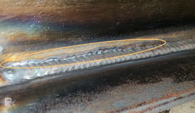 concept view of how undercut forms beside a weld bead