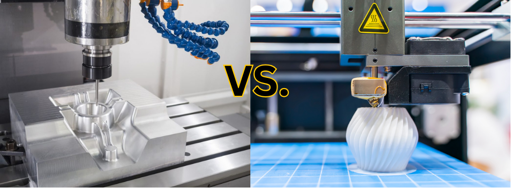 visual comparison between cnc machined and 3d printed manufacturing methods