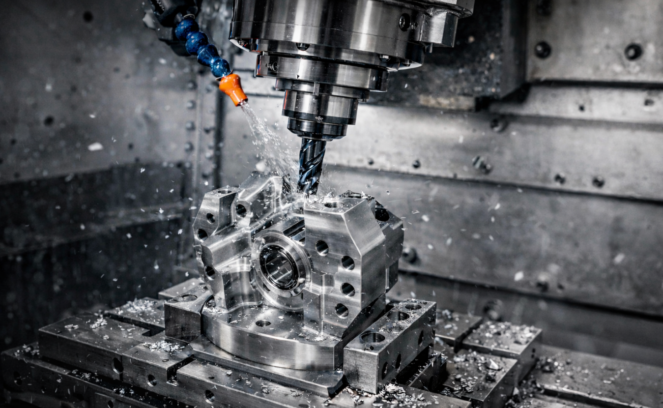 cnc milling machine transforming raw metal into precision components