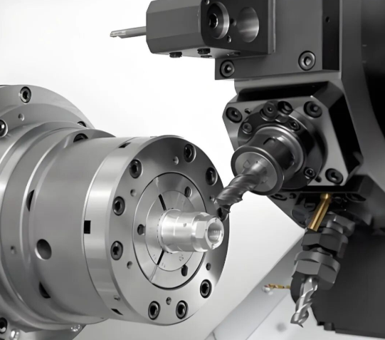 cnc milling machine precision cutting metal components in a modern manufacturing facility