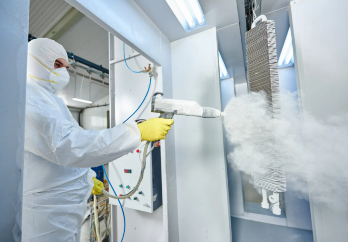 powder coating application provides durable corrosion resistant finish for formed parts