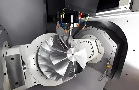 custom cnc machine performing precision cutting operations in an industrial manufacturing facility