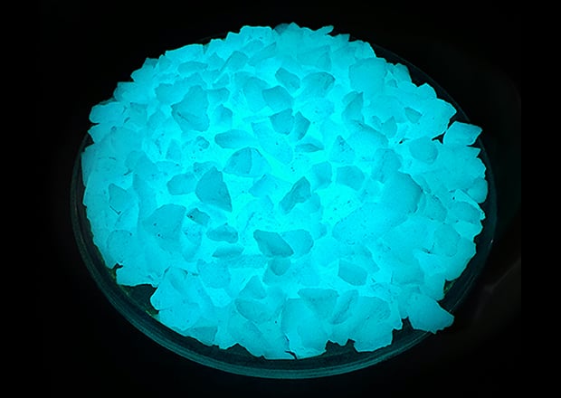 Blue green Photoluminescent Gravel
