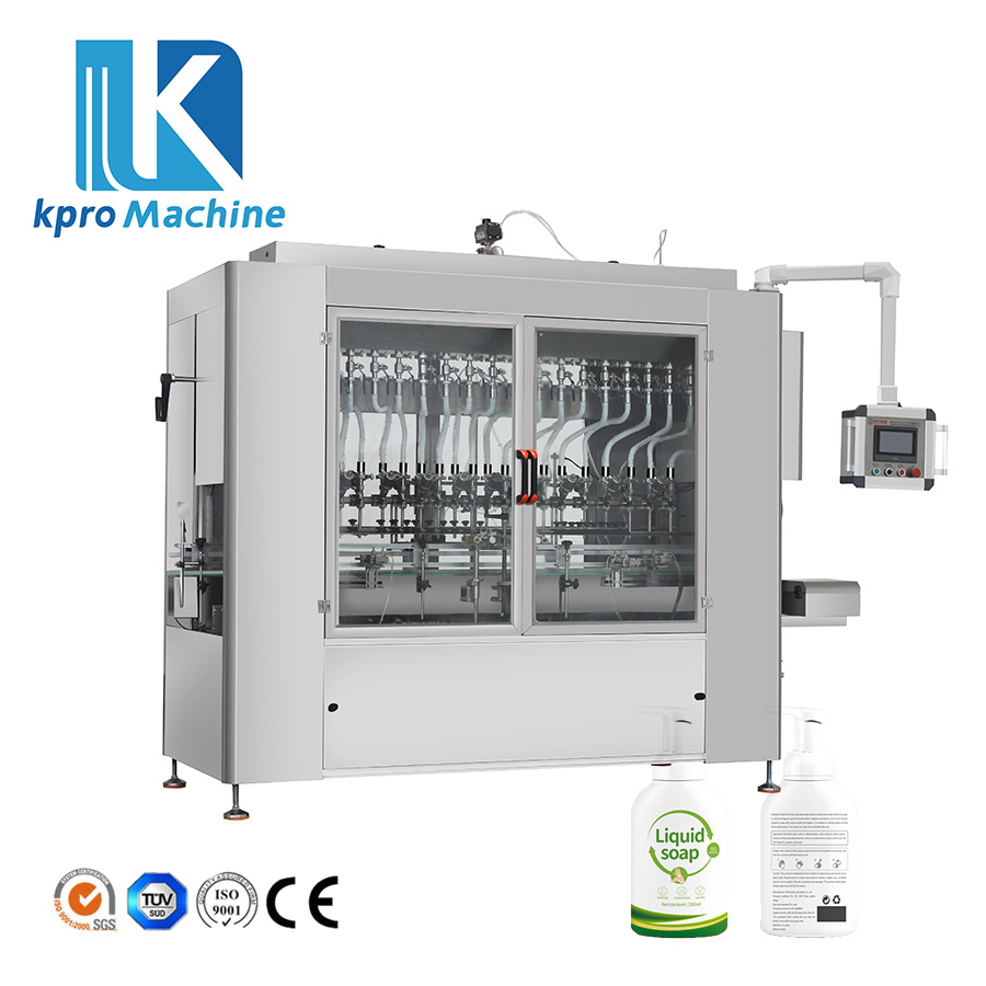 Servo-Füll- und Verschließmaschine für kleine Flaschen mit 50–1000 ml (Kosmetik-, Seifenflüssigkeit), Druckfüllung