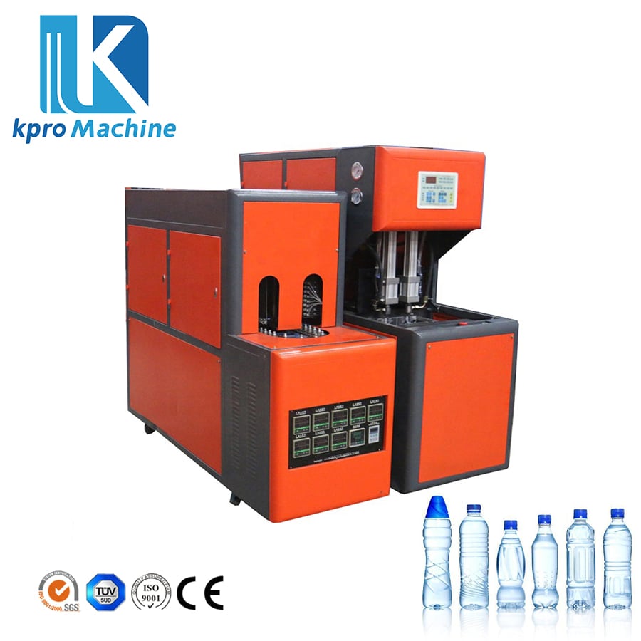 Semi Automatice 2 Cavitatum 800BPH PET Plastica Aqua Flasconis Sufflans Formandi Machina
