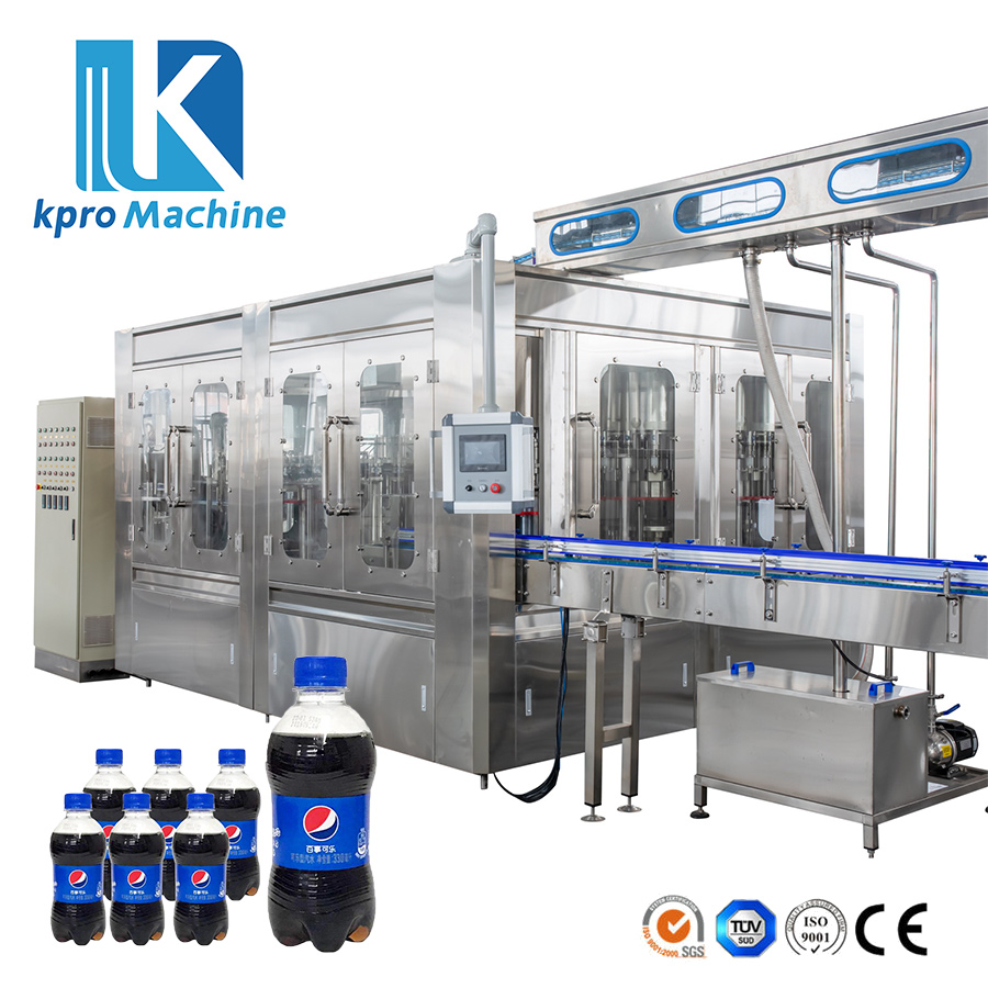 mesin Pengisian dan Penyegel Minuman Berkarbonat Kelajuan Tinggi 8000bph dengan Pencampur CO2 untuk Bir, Air Soda
