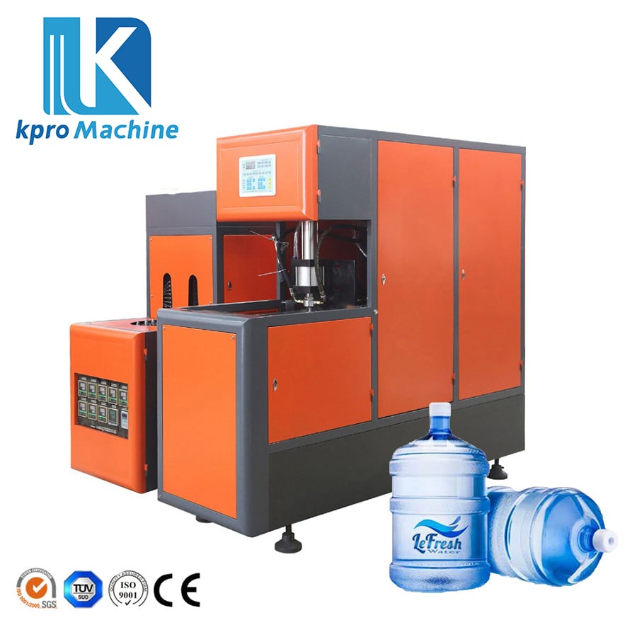Semi-Automatica Machina Formandi per Sufflationem Vasculorum Plasticae PET Unius Cavitatis, Capacitatis 20 Litrorum, 100 BPH