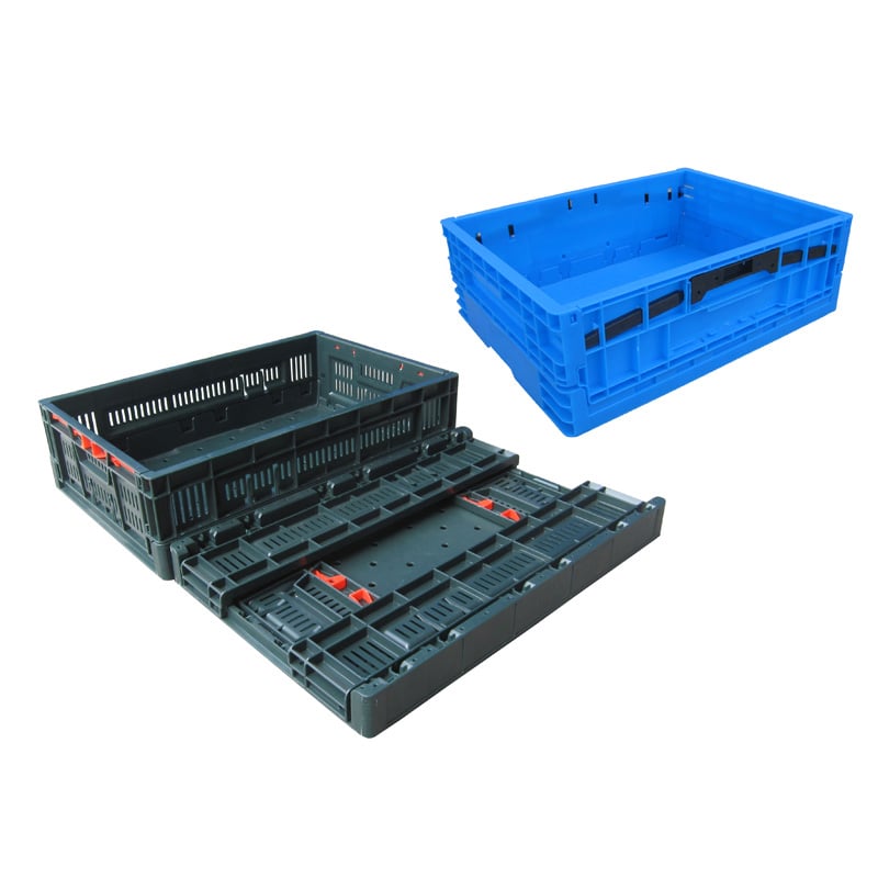 Foldable turnover basket, space saving, used for goods turnover and storage.