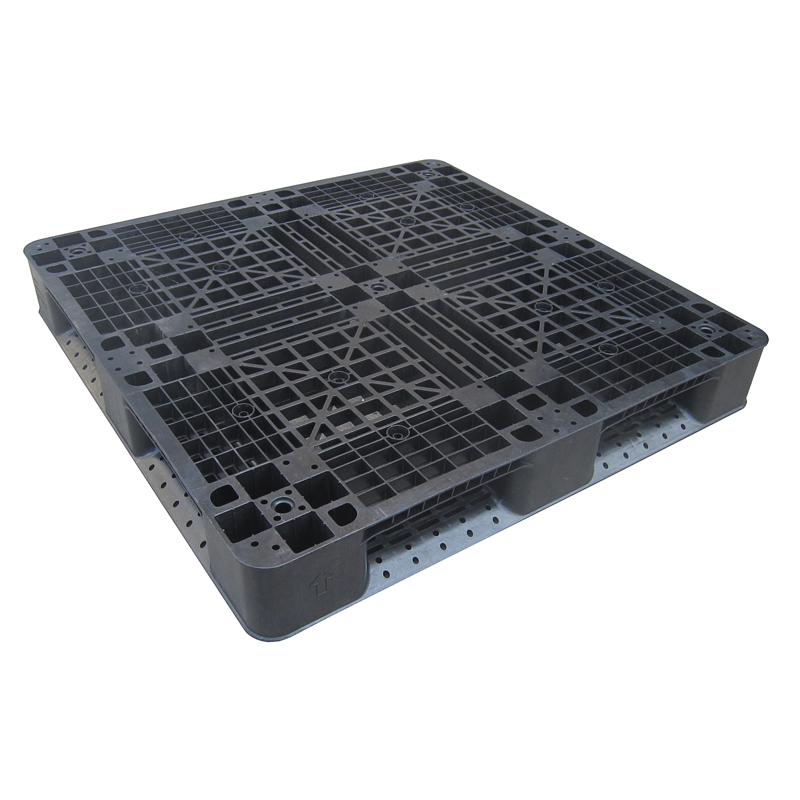 Pallet in plastica HDPE standard europeo 1100 * 1100 mm, griglia 1111, utilizzato per impilare, mettere sugli scaffali e uso piano in fabbrica e supermercati.