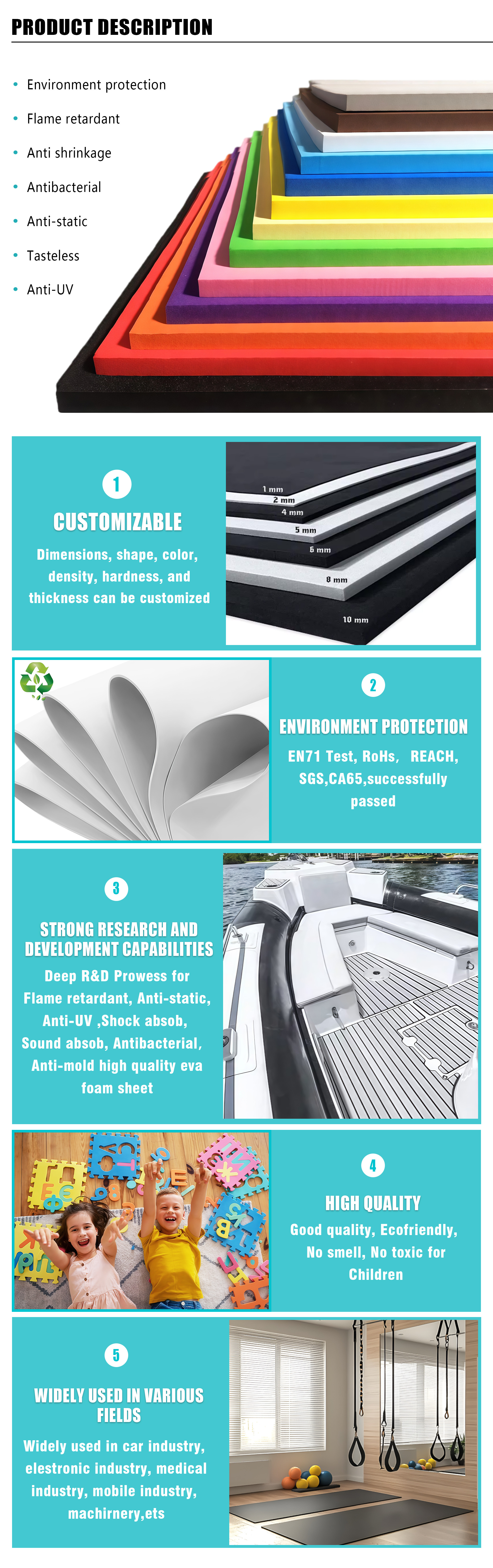 Customized Black High Density PE Foam Fire Retardant EVA Foam FR PE Foam for Car Use details