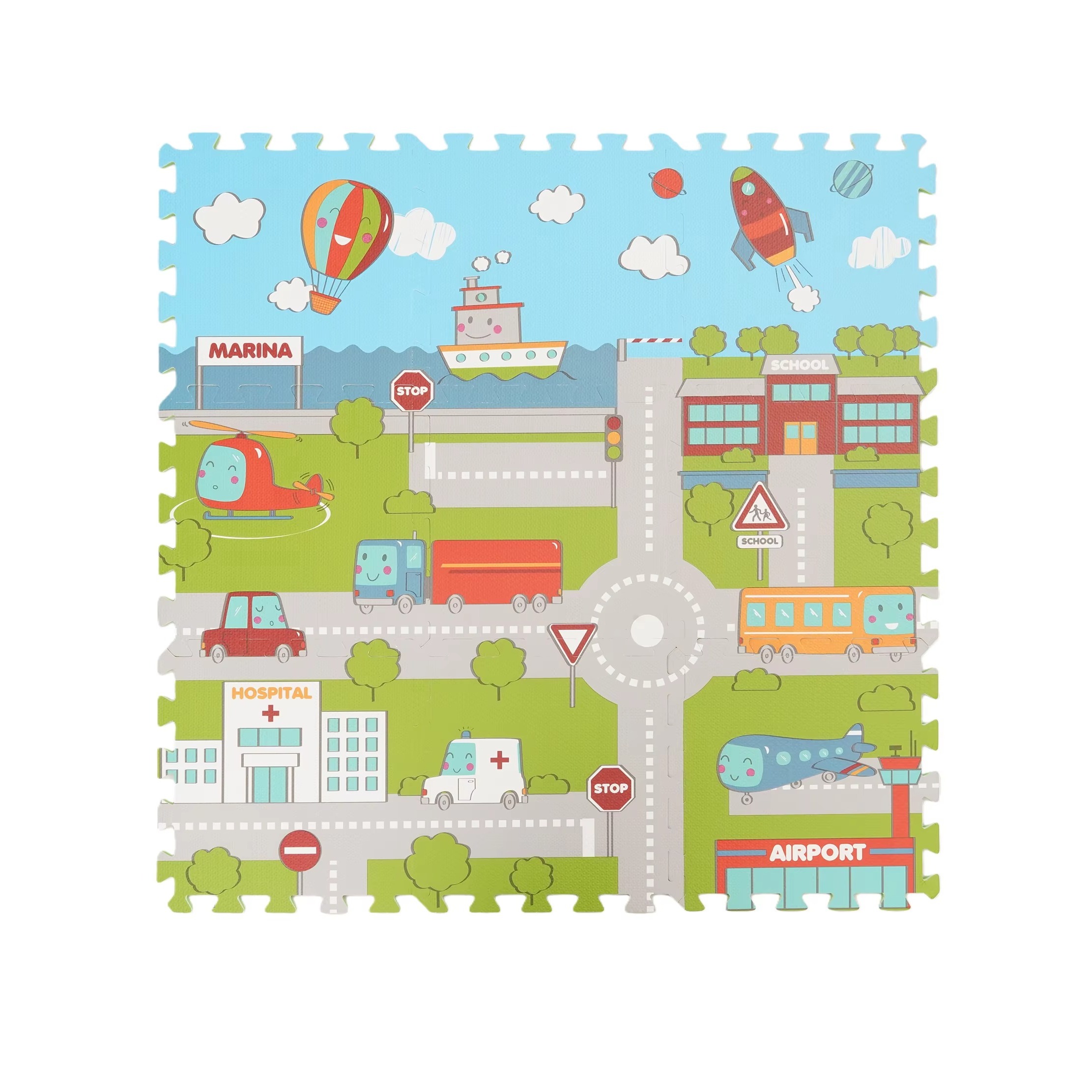 Hydefoam Soft Landing EVA Wood Grain Transfer Printing Baby Play Mat for Crawling Babies Custom Puzzle Pattern factory