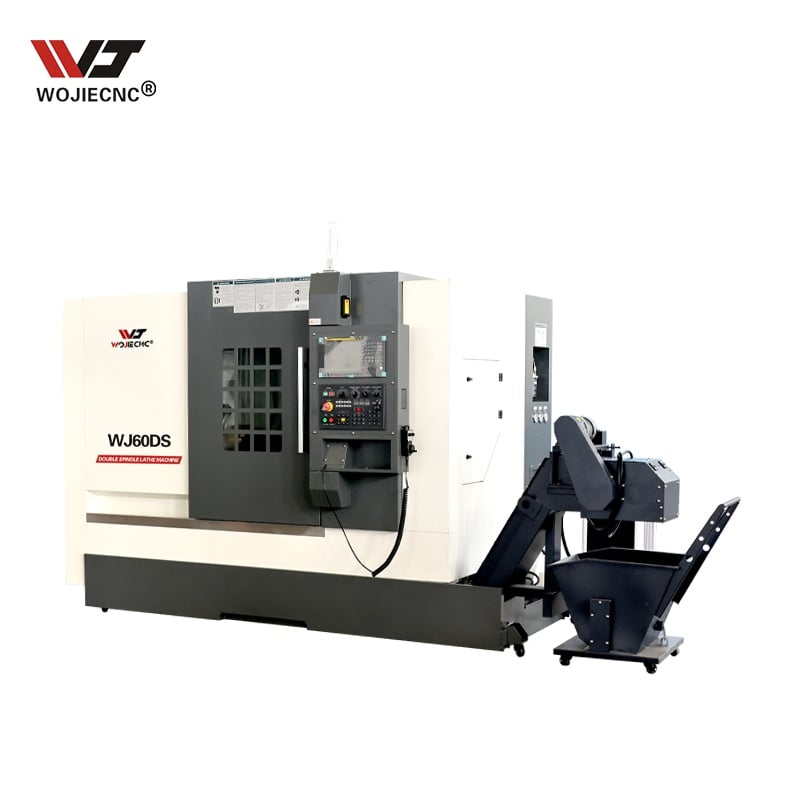 High Precision China Twin Spindle CNC Lathe Machine WJ60DS Slant Bed CNC Lathe Machine for Metal with FANUC System