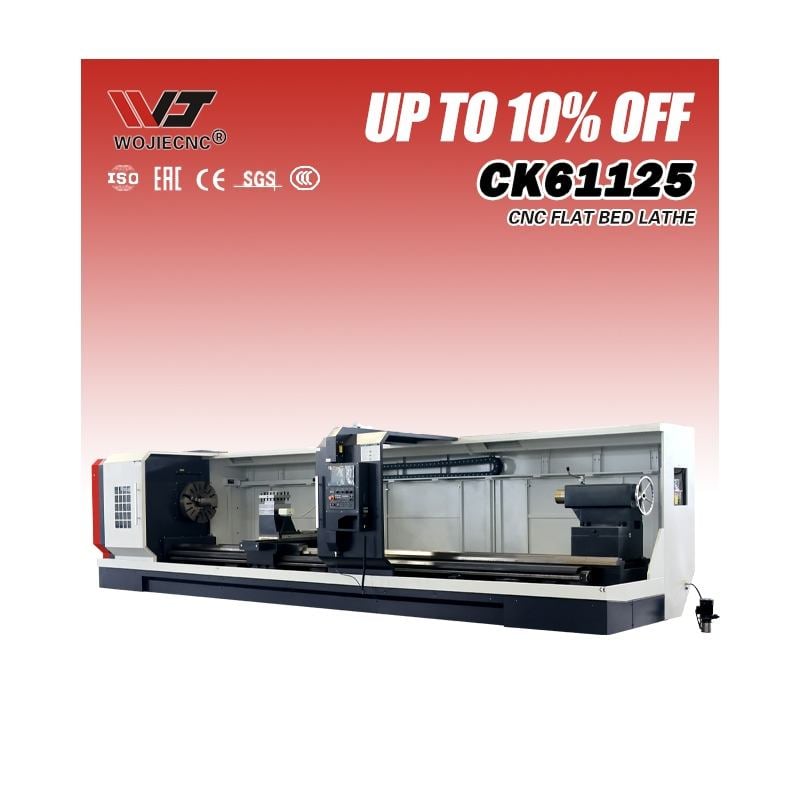 Flat Bed CNC Lathe Machine CK61125 Automatic Horizontal CNC Lathe for Industrial Use