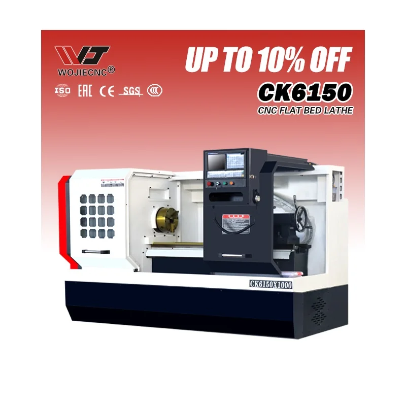 High Speed Automatic Flat Bed CNC Lathe Machine CK6150 Horizontal CNC Lathe CK 6150*1000 for Metal
