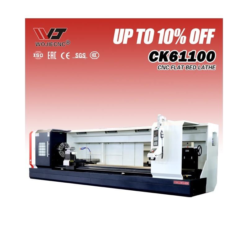 Flat Bed Cnc Turning Lathe CK61100 CNC Lathe with 4 Station Tool Holder