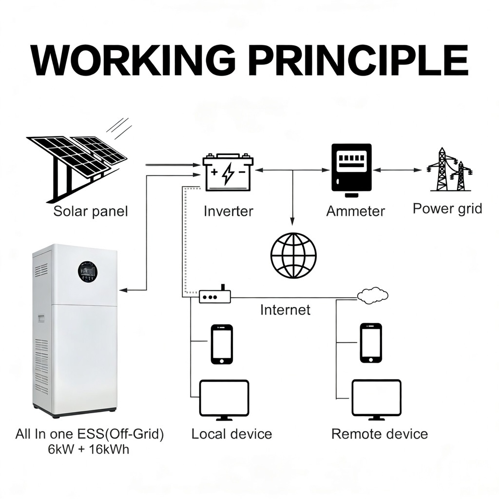 Home energy storage all-in-one machine 6kw 16kwh