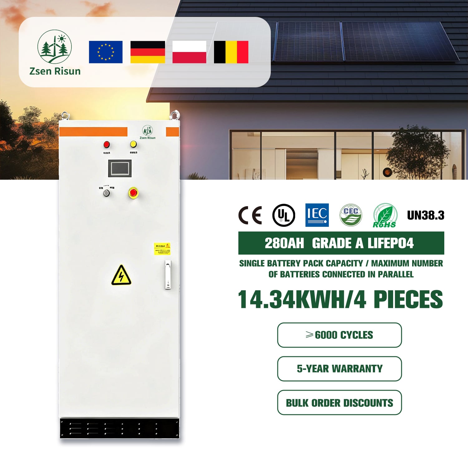 Integrated photovoltaic and energy storage low-voltage cabinet
