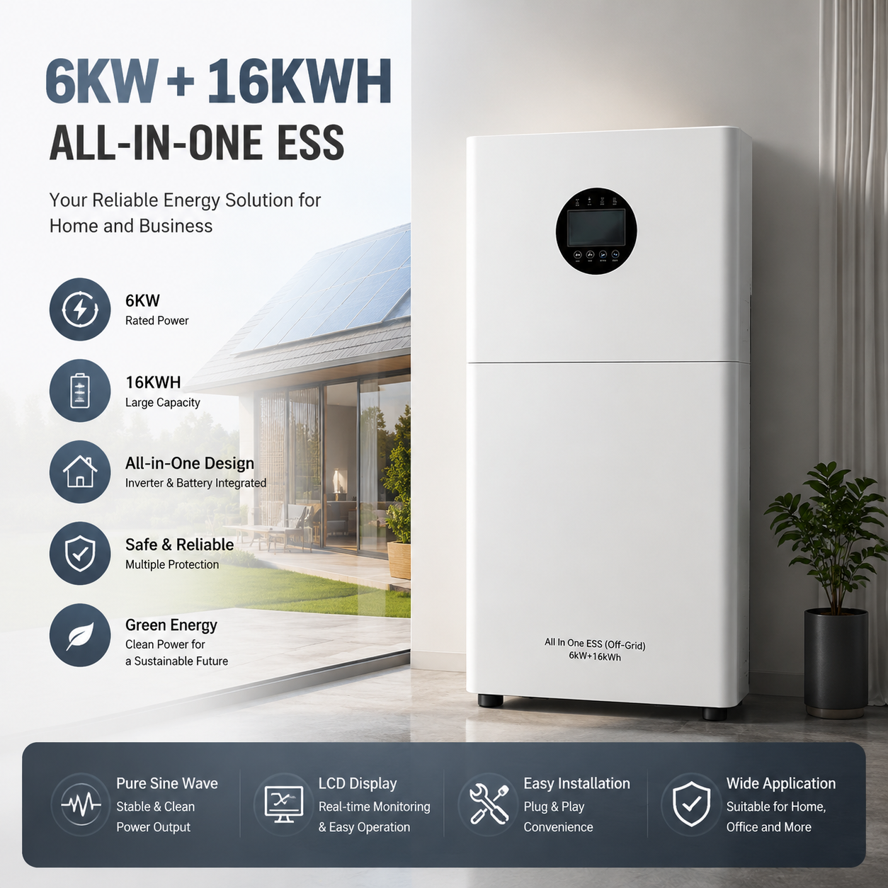 Home energy storage all-in-one machine 6kw 16kwh
