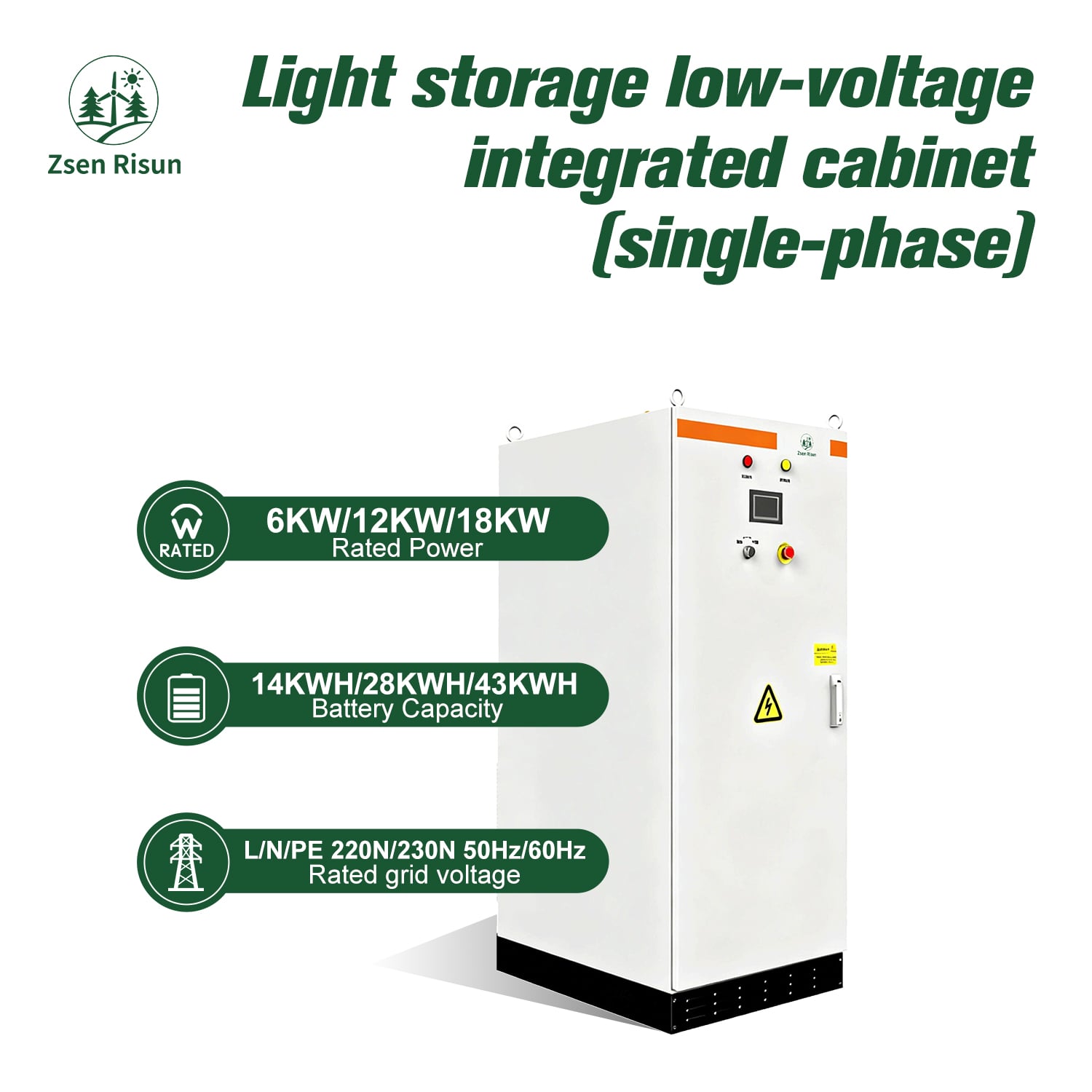 Integrated photovoltaic and energy storage low-voltage cabinet