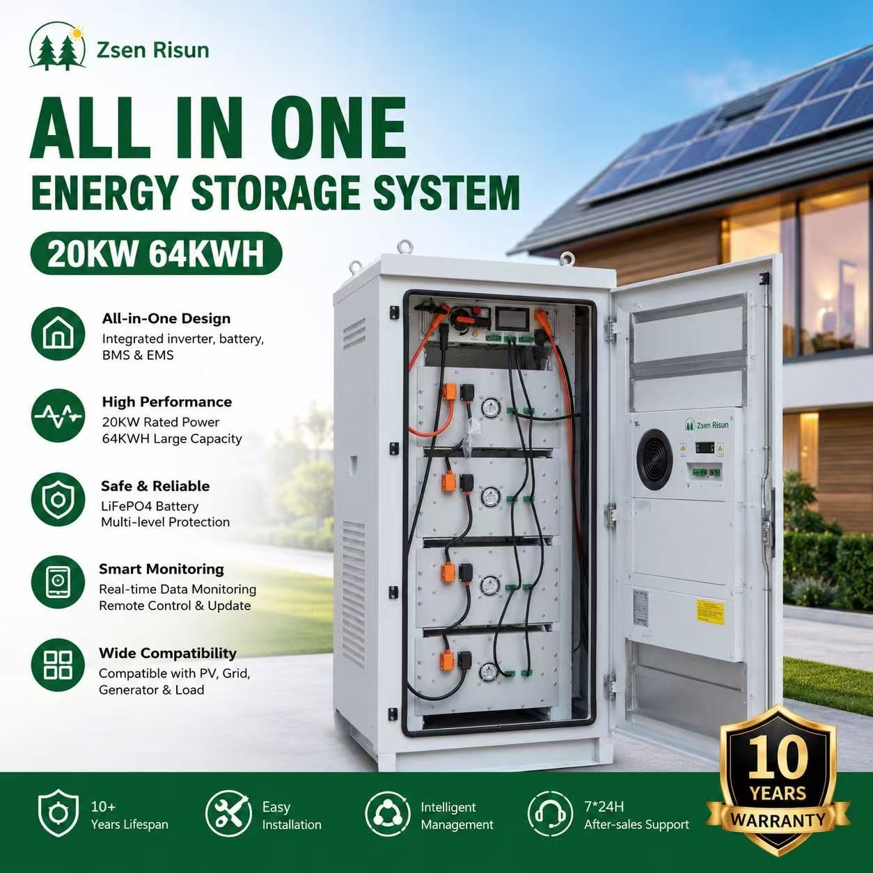 64kWh high-voltage energy storage cabinet
