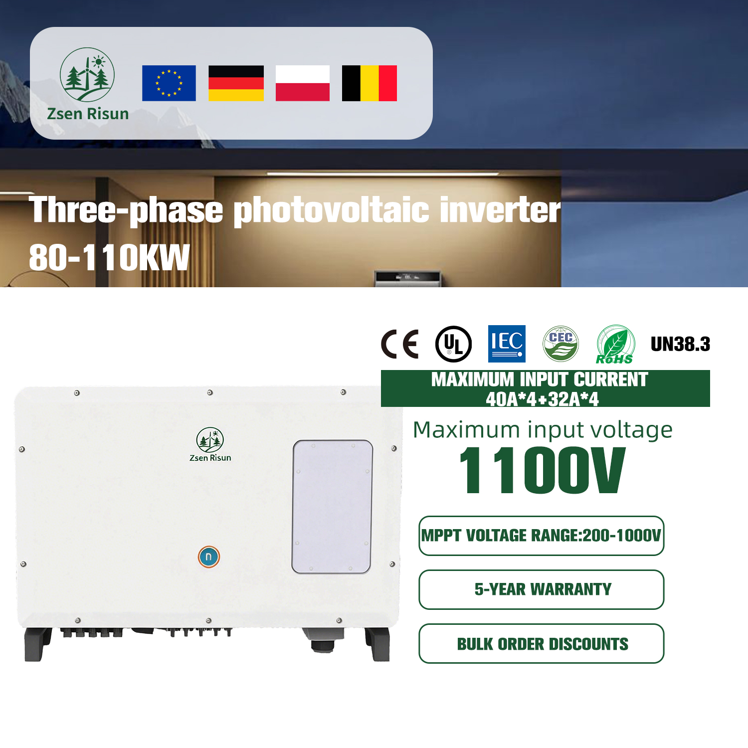 Three-phase photovoltaic inverter 80-110kW
