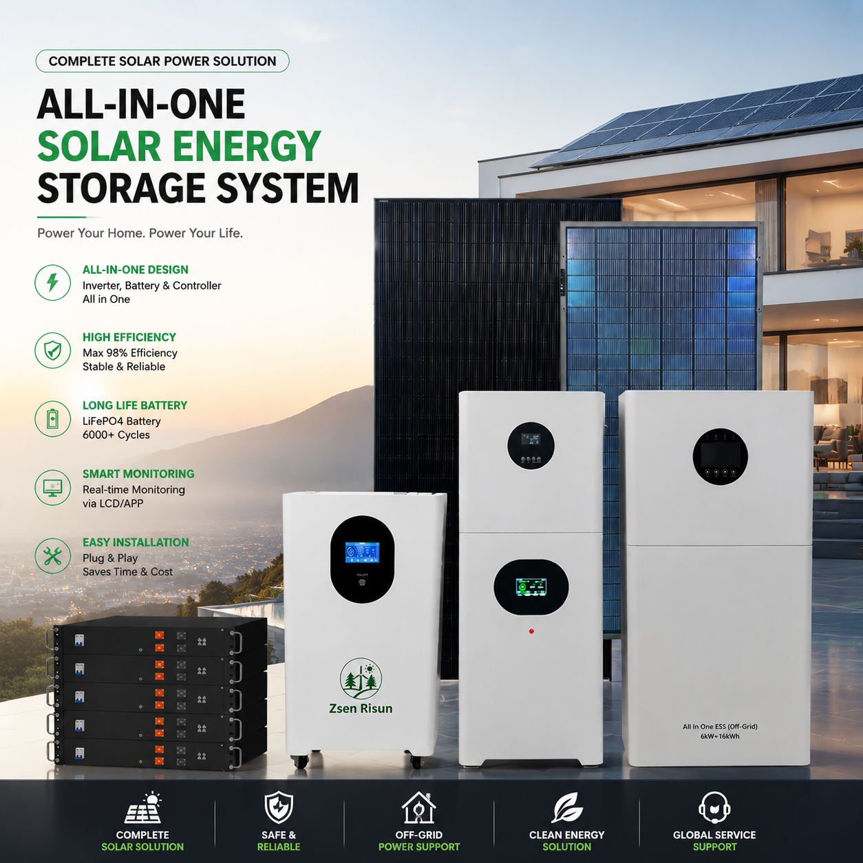Zsen Risun Unveils New All-in-One Off-Grid Solar Energy Storage System for Customized Household Power Needs