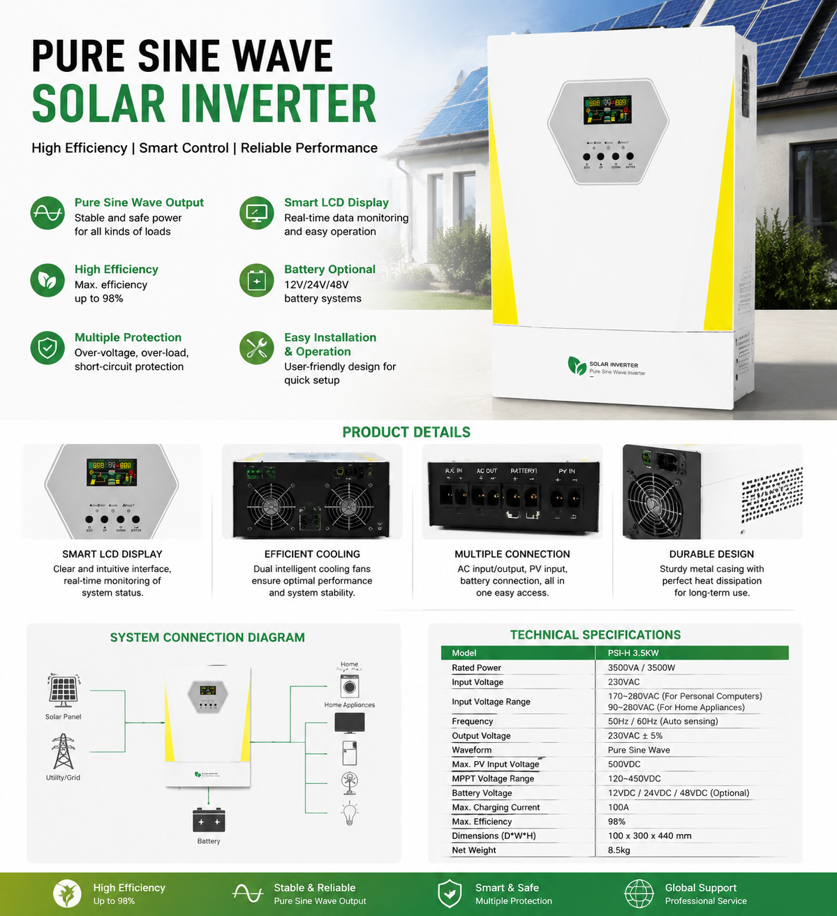 Single phase off grid 6kw 11kw inverter
