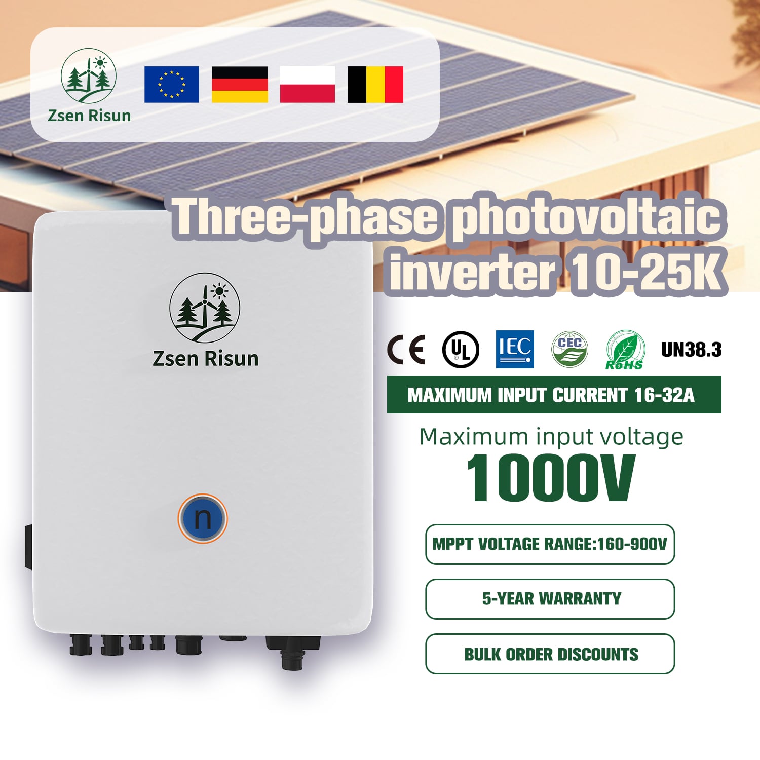 Three-phase photovoltaic inverter 10-25kW