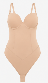 Plus Size Seamless Shapewear Bodysuit with Built-in Bra
