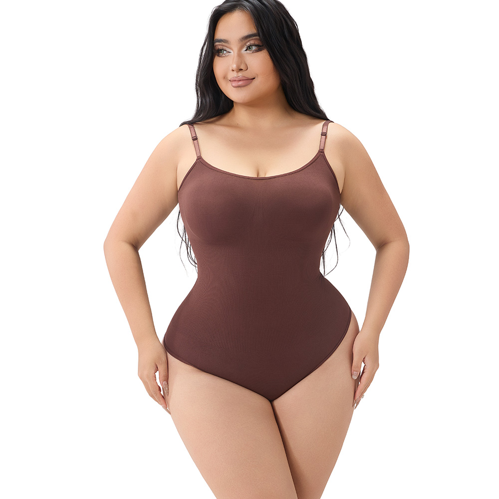 Ribbed Seamless Bodysuit with Contoured V-Neckline