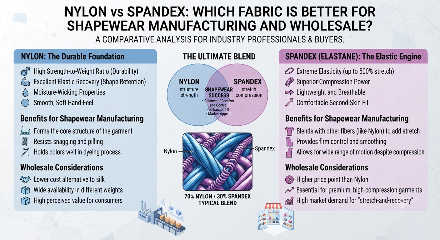Nylon vs Spandex Which Fabric Is Better for Shapewear Manufacturing and Wholesale?