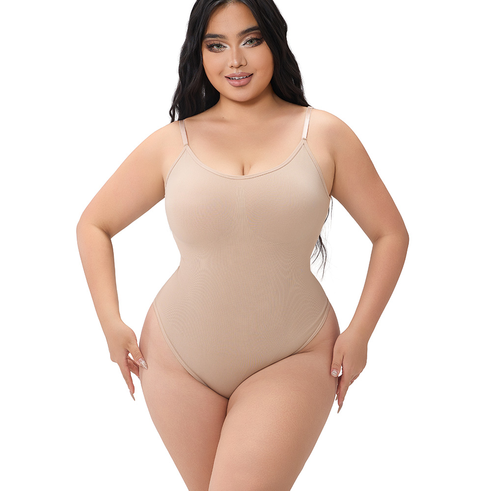Ribbed Seamless Bodysuit with Contoured V-Neckline