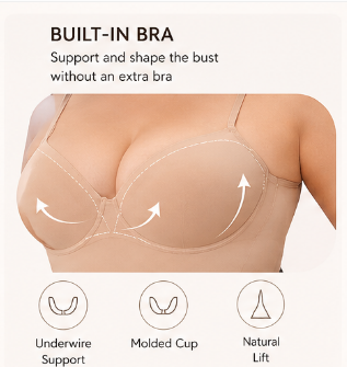 Full Body Shapewear with Built-In Bra: The Perfect Combination of Support and Sculpting