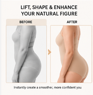 Women's Full Body Shapewear Bodysuit with Built-in Bra