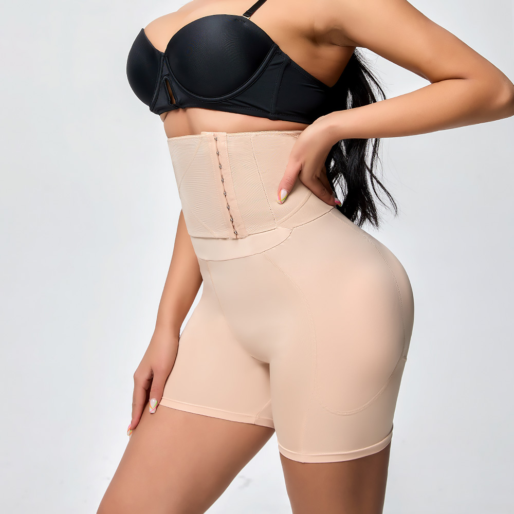 High Waiste Buckle With Pads Shaping Shorts