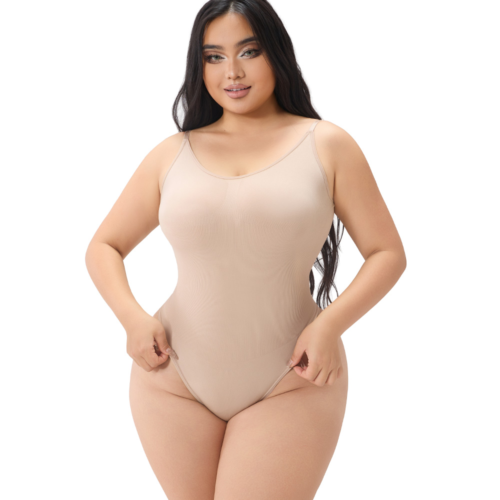 Clean-Cut Seamless Scoop Bodysuit in a Versatile Nude Palette
